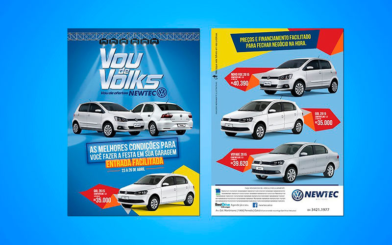 Campanha Vou de Volks, criada para divulgar condições especiais e promoções da Newtec Motors Caicó.
