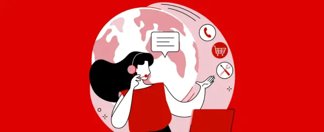 Ilustração contém uma mulher tentando superar as objeções de vendas.